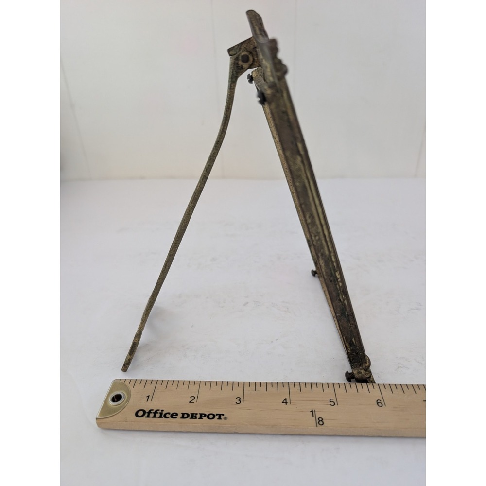 Antique c.1900 Cast Brass Architectural 4x6 Frame #731 Original Easel No Glass - Picture 15 of 16